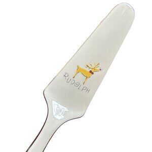 VINTAGE 🦋 POTTERY BARN 🌸 RUDOLPH 🎄 CERAMIC WHITE CAKE PIE SERVER RARE